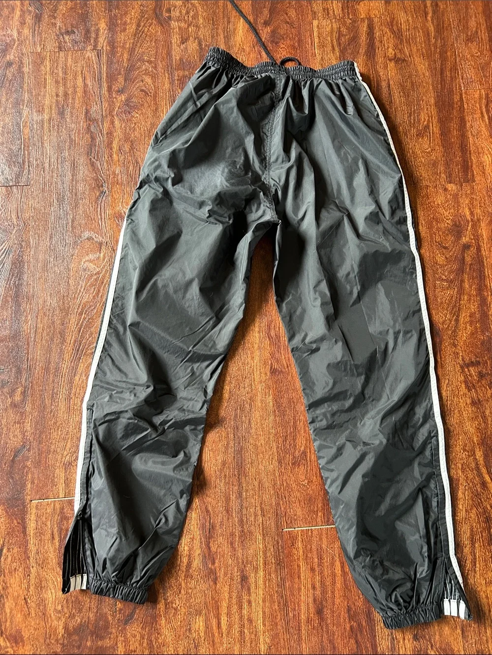 Y2K adidas Black Joggers with White Side Stripes